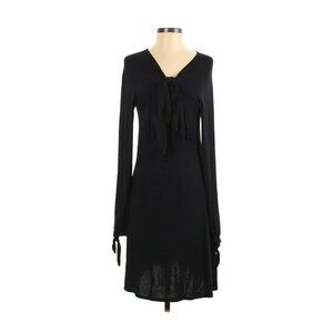 Go Couture Black Long Sleeves V Neck Dress